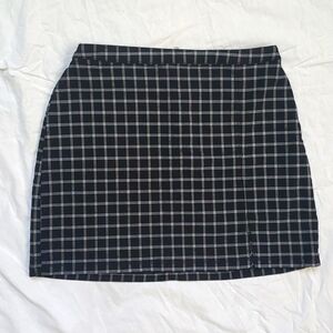 MUST GO Black White Plaid Hollister Stretchy High Waist Miniskirt 90s Goth Alt